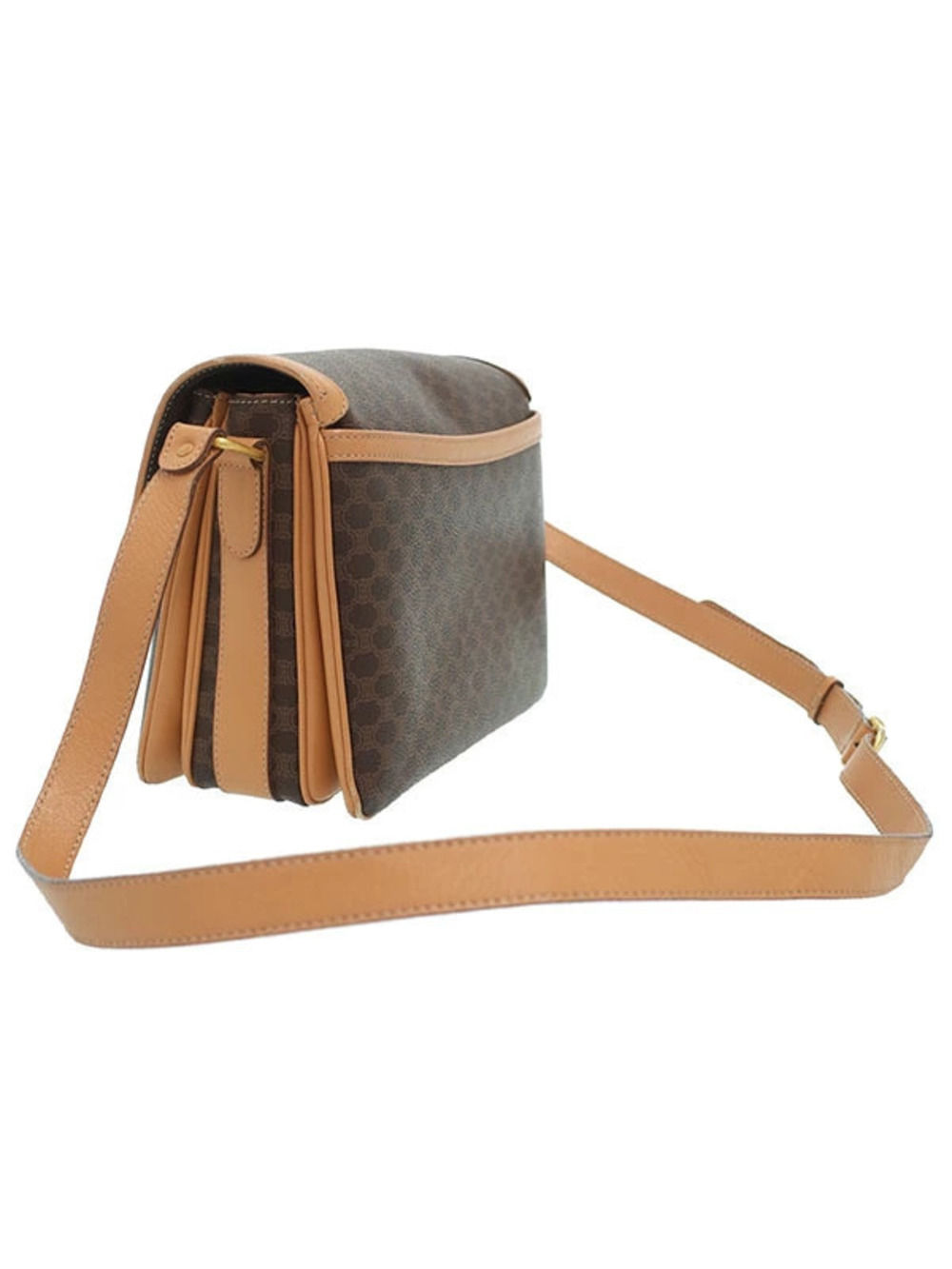 Celine bag Macadam shoulder canvas Brown Leather